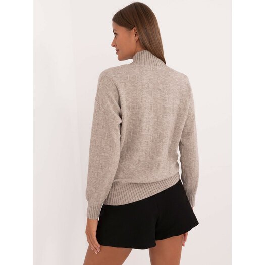 Sweter-AT-SW-2339.54-ciemny bezowy