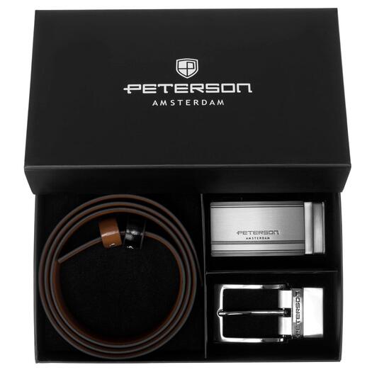 Diržas vyrams Peterson PTN KL-B006-S001 BLACK-BROWN