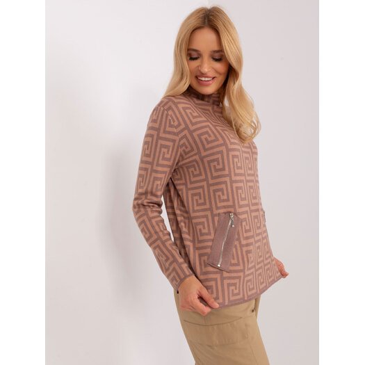 Sweter-AT-SW-2341.00P-jasny brązowy