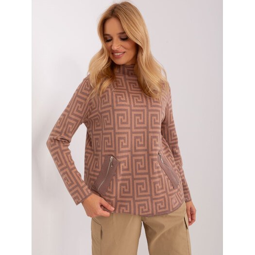 Sweter-AT-SW-2341.00P-jasny brązowy