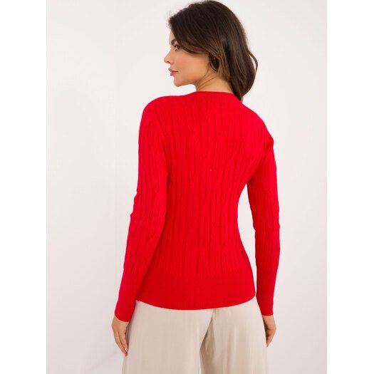 Sweter-AT-SW-2338-2.61-ciemny czerwony