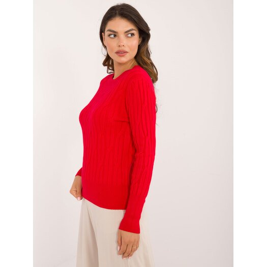 Sweter-AT-SW-2338-2.61-ciemny czerwony