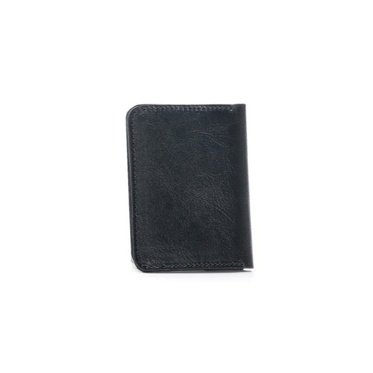 Slim leather men's wallet with coin holder SOLIER SW16 SLIM BLACK