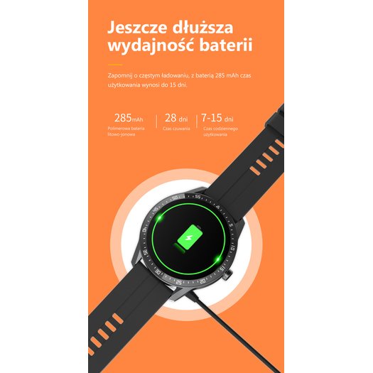 SMARTWATCH G. Rossi SW018-1 silver/black (zg335a) WŁASNE TARCZE