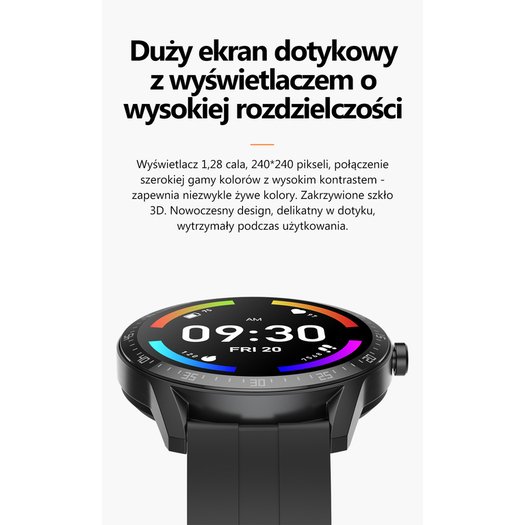 SMARTWATCH G. Rossi SW018-1 silver/black (zg335a) WŁASNE TARCZE