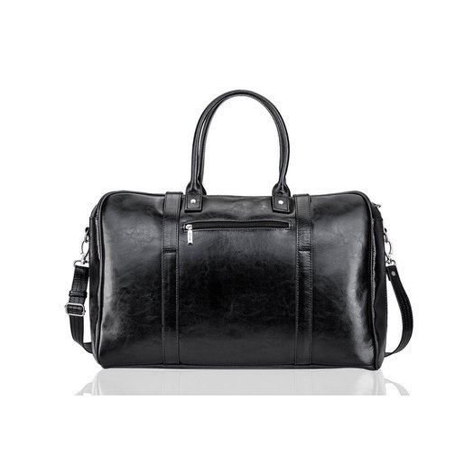 Black leather men`s weekend bag HAMILTON