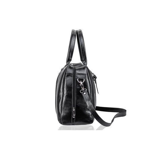 Black leather men`s weekend bag HAMILTON