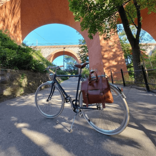 Genuine leather bicycle bag SR03 navy