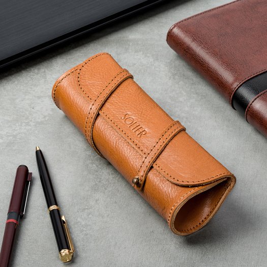 Leather men s pen case SA12 DEEP RED