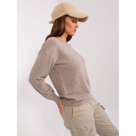 Sweter-AT-SW-2325.95P-ciemny bezowy