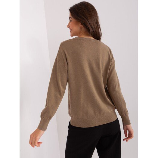 Sweter-AT-SW-2325.95P-ciemny bezowy