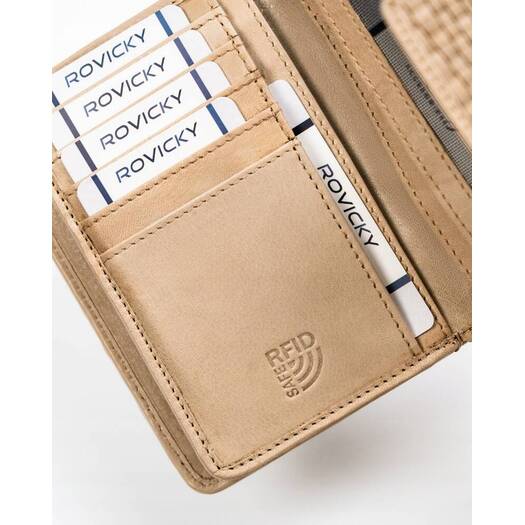 Leather wallet RFID ROVICKY R-613-DDW