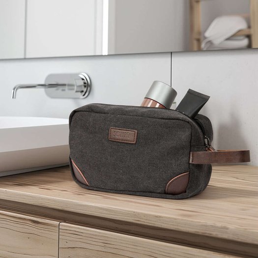 Men s canvas beauty bag SK05 dark grey