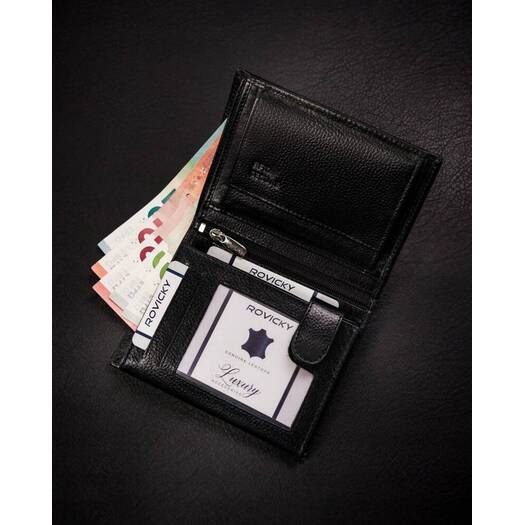 Leather wallet RFID ROVICKY N62-RPVT-BL