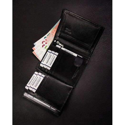 Leather wallet RFID ROVICKY N62-RPVT-BL