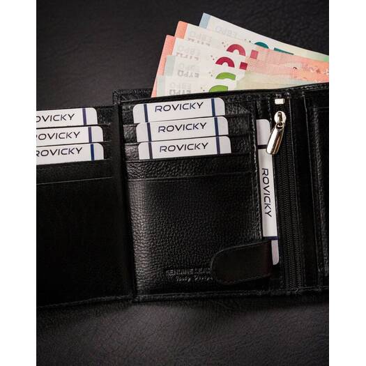 Leather wallet RFID ROVICKY N62-RPVT-BL