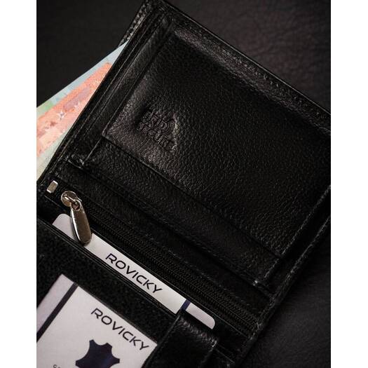 Leather wallet RFID ROVICKY N62-RPVT-BL