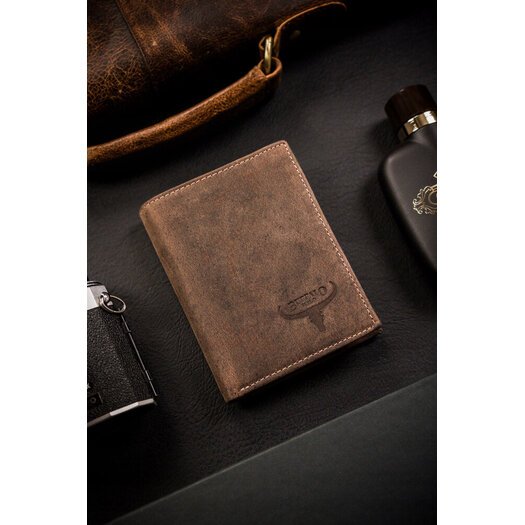 Leather wallet RFID BUFFALO WILD MR-04-BAW-BL