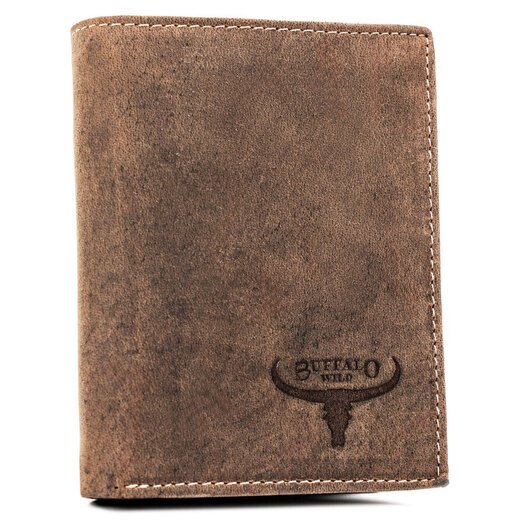 Leather wallet RFID BUFFALO WILD MR-04-BAW-BL