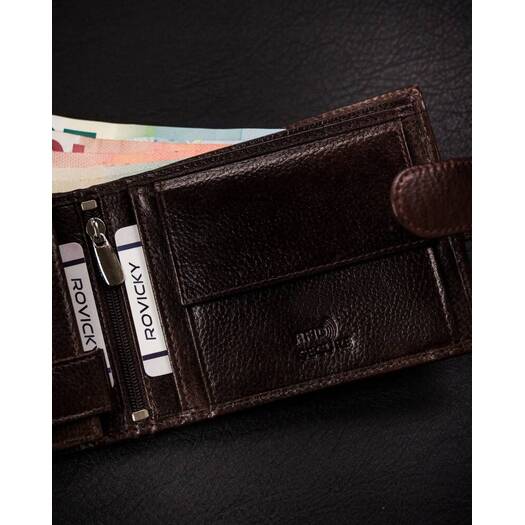 Leather wallet RFID ROVICKY N992L-RPVT-BL