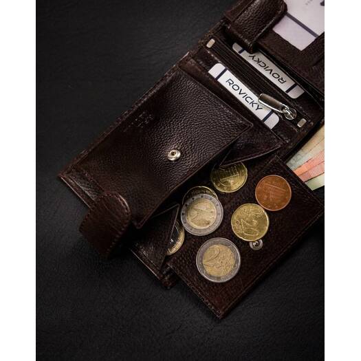 Leather wallet RFID ROVICKY N992L-RPVT-BL