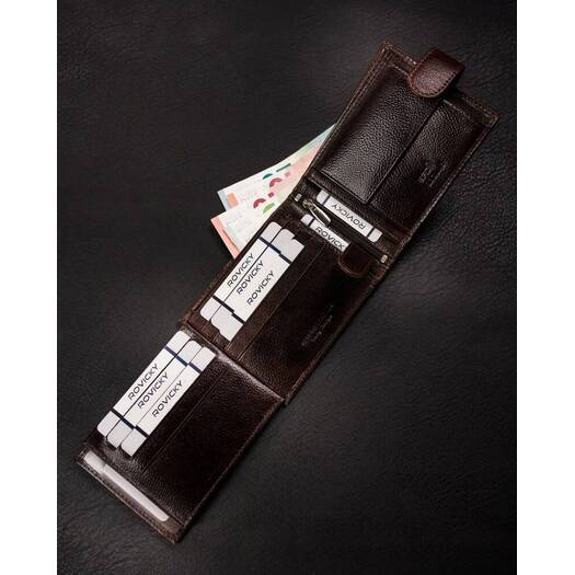 Leather wallet RFID ROVICKY N992L-RPVT-BL