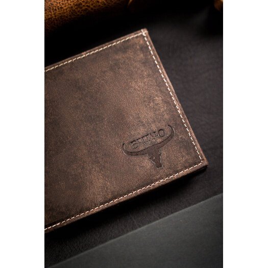 Leather wallet RFID BUFFALO WILD MR-01-BAW-BL