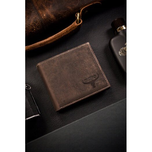 Leather wallet RFID BUFFALO WILD MR-01-BAW-BL