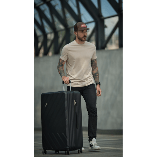 MEDIUM SUITCASE 22  STL945 ABS DARK GREY