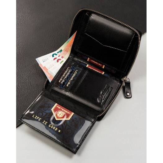 Leather wallet RFID PETERSON PTN 340-PR 2-1-1