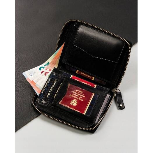 Leather wallet RFID PETERSON PTN 340-PR 2-1-1