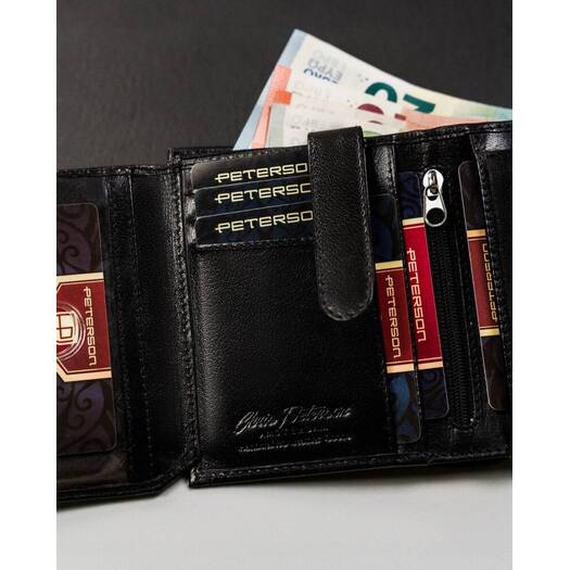 Leather wallet RFID PETERSON PTN 303Z-PR 2-1-1