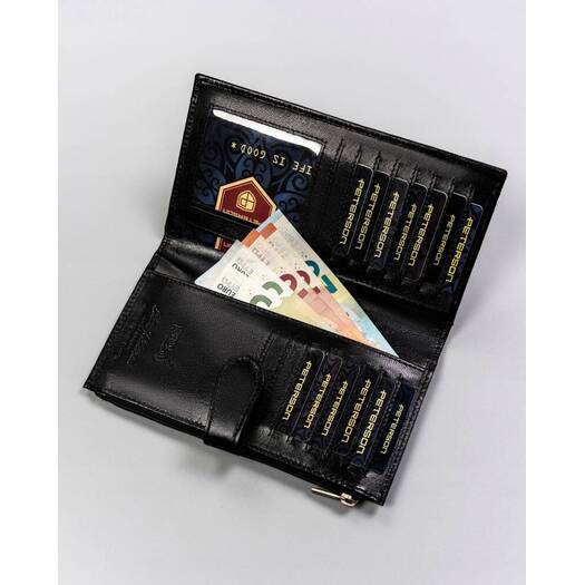 Leather wallet RFID PETERSON PTN RD-49-GCL