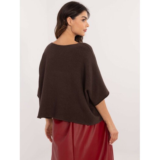 Sweter-IT-SW-0811.82P-ciemny brązowy