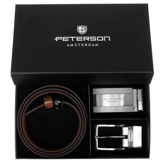 Diržas vyrams Peterson PTN KL-B007-S001 BLACK-BROWN