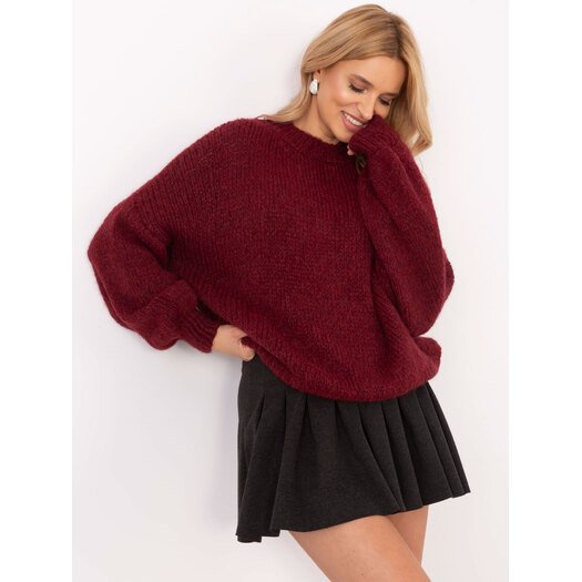 Sweter-TW-SW-BI-3565.69-bordowy