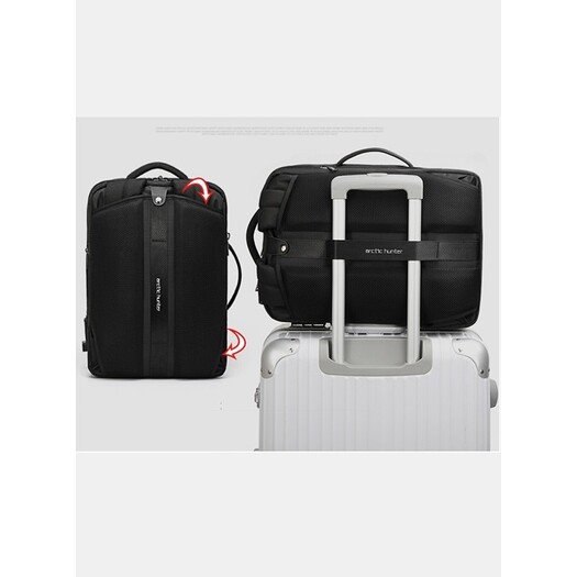 Arctic Hunter B00443 Smart Business Travel BackPack With Three Compartments And USB Charging Port - Black