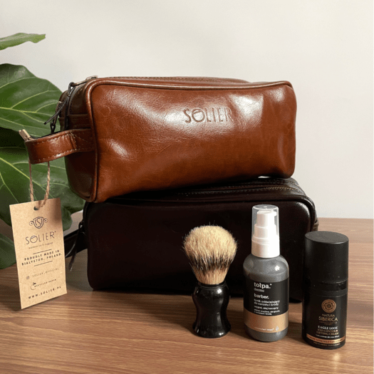 Elegant leather men's beauty bag SOLIER SZETLAND