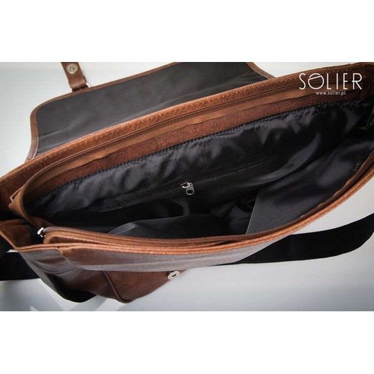 Light brown shoulder laptop bag Solier S12