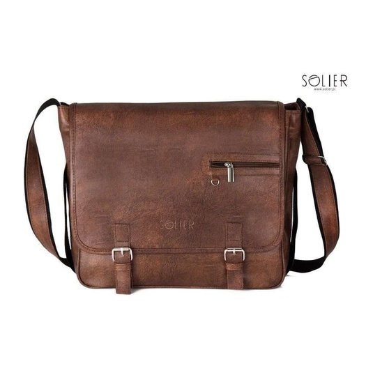 Light brown shoulder laptop bag Solier S12