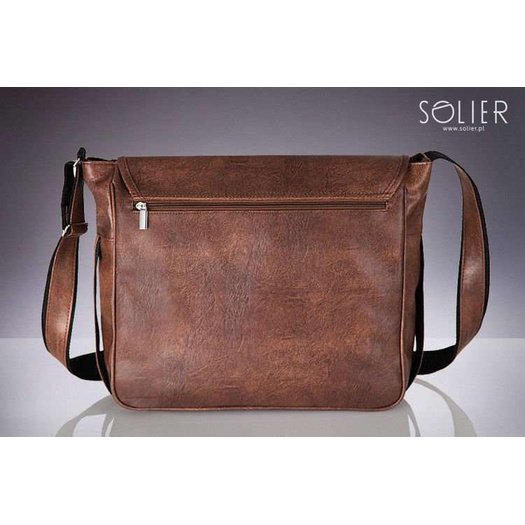 Light brown shoulder laptop bag Solier S12