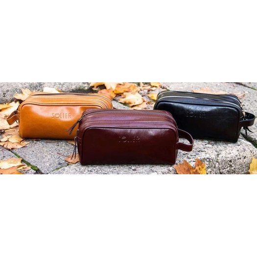 Elegant leather men's beauty bag SOLIER SZETLAND