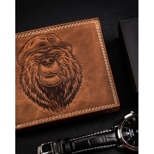 Leather wallet RFID ALWAYS WILD N992-CHM-BEAR-2