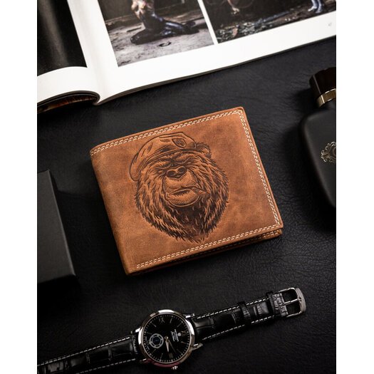 Leather wallet RFID ALWAYS WILD N992-CHM-BEAR-2