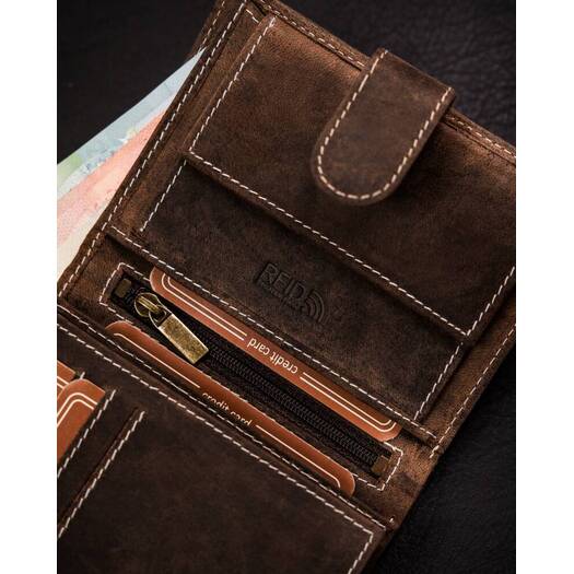 Leather wallet RFID BUFFALO WILD MR-03L-BAW-BL