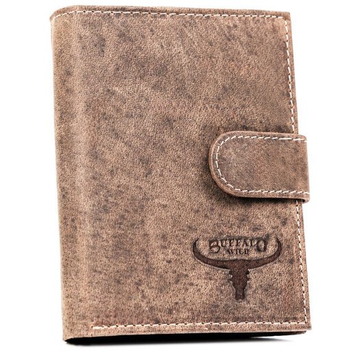 Leather wallet RFID BUFFALO WILD MR-03L-BAW-BL