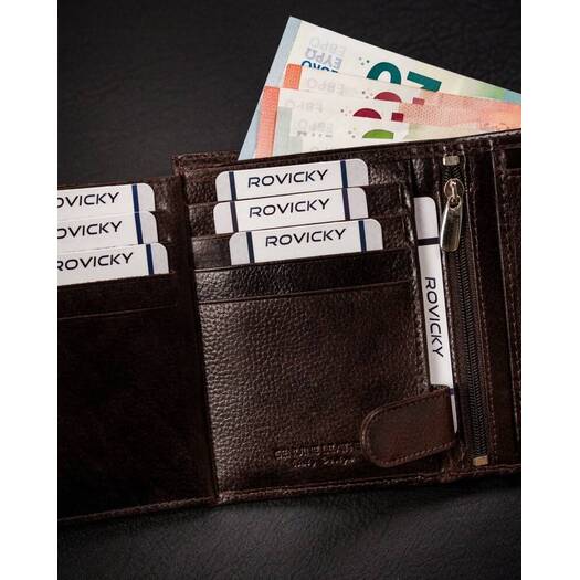 Leather wallet RFID ROVICKY N4L-RPVT-BL