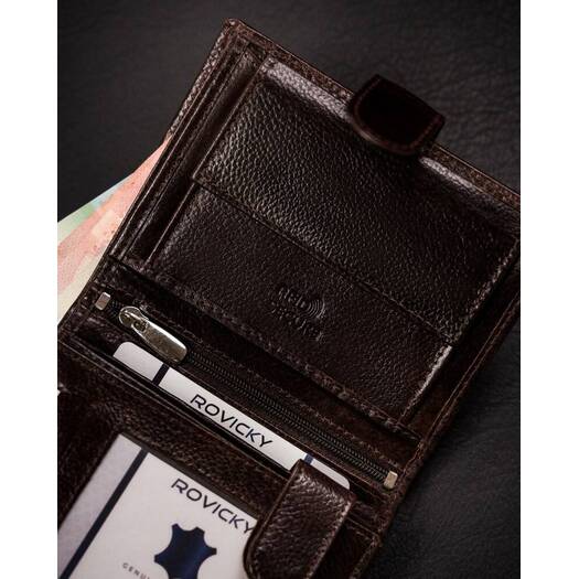 Leather wallet RFID ROVICKY N4L-RPVT-BL