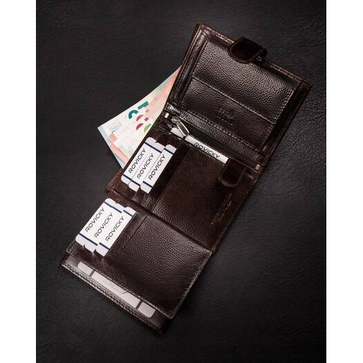 Leather wallet RFID ROVICKY N4L-RPVT-BL