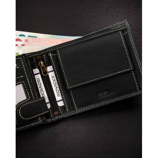 Leather wallet RFID ALWAYS WILD N992-CHM-BL